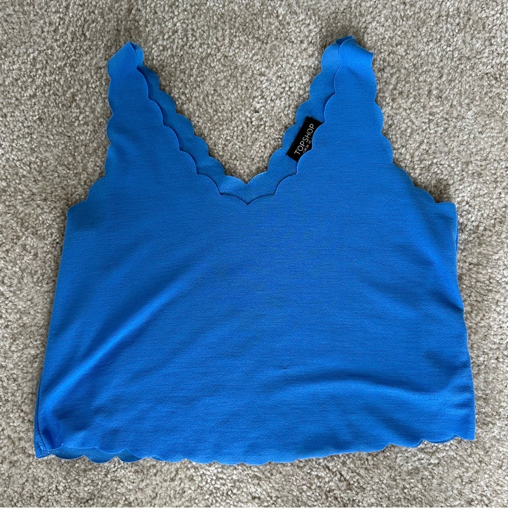 Topshop Scalloped Crop Top